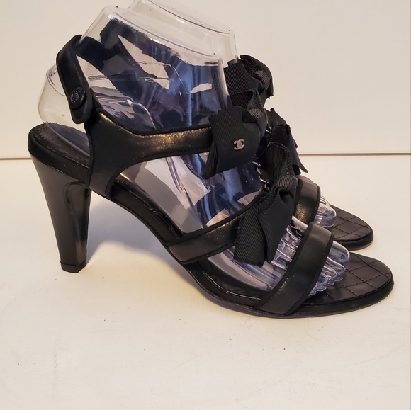 Authentic Chanel 2007 interlocking CC Slingback Sandals - size EU38.5/US 8 - Picture 3 of 12